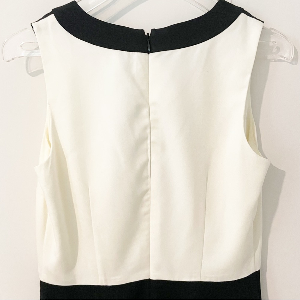 Banana Republic Form Fitted Sheath Dress Size 6 Navy and White Color Block - Picture 4 of 4